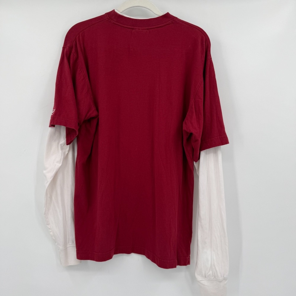 VTG Y2K Reebok NFL‎ Washington Redskins Mens Small Shirt Maroon Layered Tee - Picture 2 of 16
